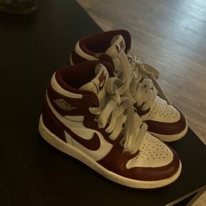 Nike Kids Burgundy and White Sneakers
